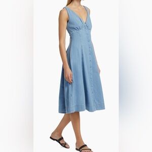 Reformation Sebastien Denim Midi Dress Blue Size 6 P2P 17